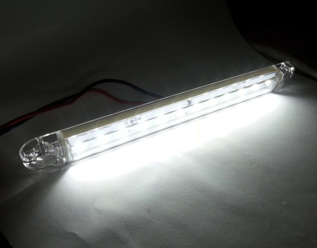 ЛЕД LED Бял Диоден Маркер Габарит Токос със 12 светодиода за камион ремарке бус ван каравана платформа 12V-24V