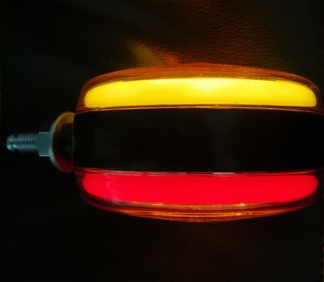 Комплект от 2 броя ЛЕД LED габарит за огледало ОБЕЦИ за камион 12-24V Scania Сканиа Volvo Волво MAN МАН DAF ДАФ Mercedes Мерцедес с ефект Неон Neon в оранжево-червено