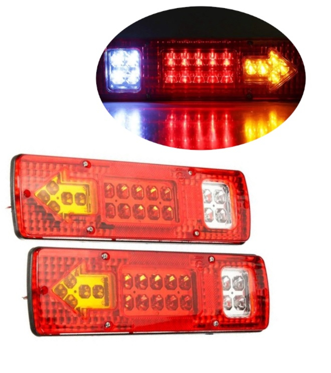 Комплект LED стопове стоп светлина с мигач задна светлина 12v за камион бус ТИР ремарке каравана 29 x 8 cm