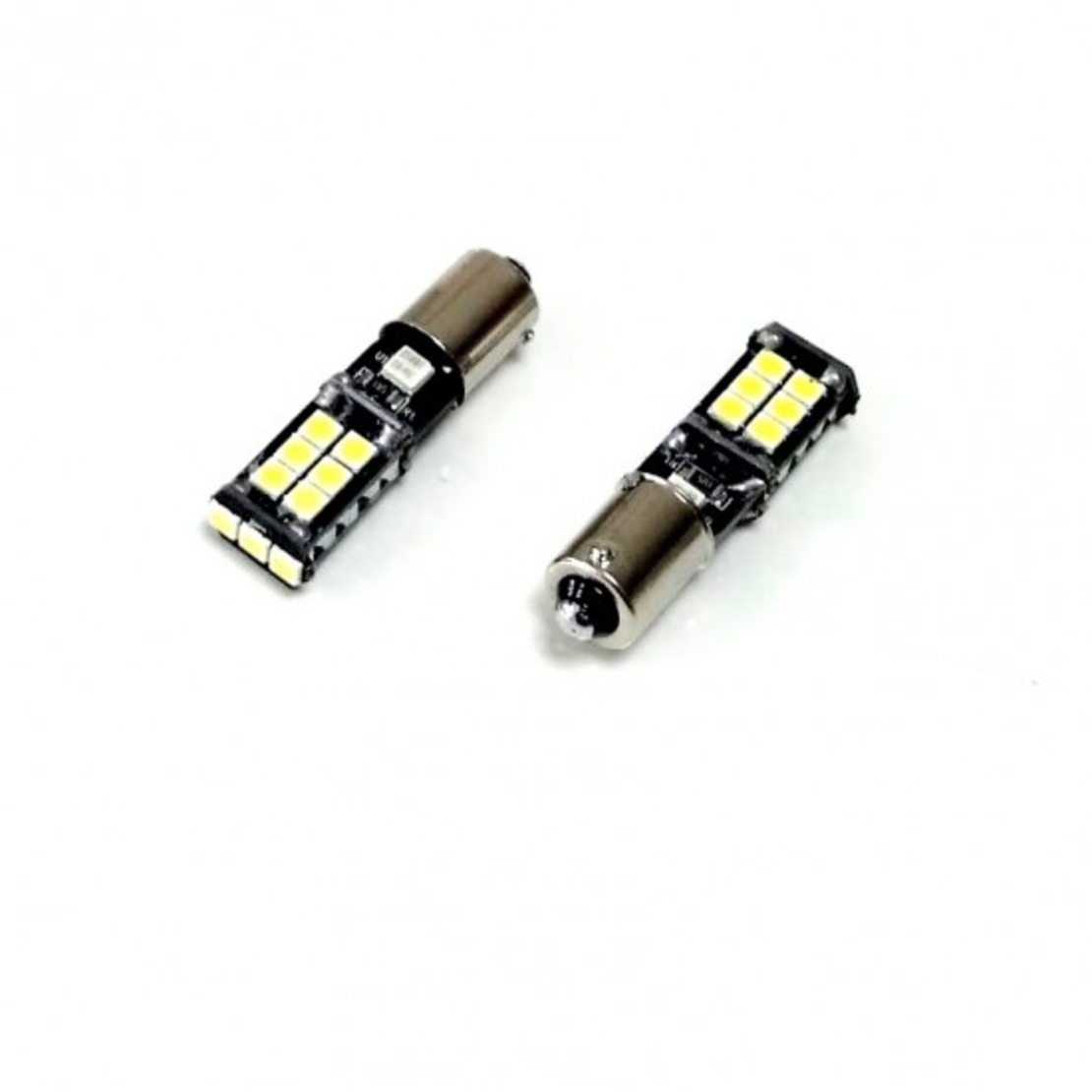 Комплект от 2 броя LED Лед Диодни Крушки За Габарит H6W BAX9S 15 SMD Canbus 12V Бяла Светлина Canbus без грешки Photon