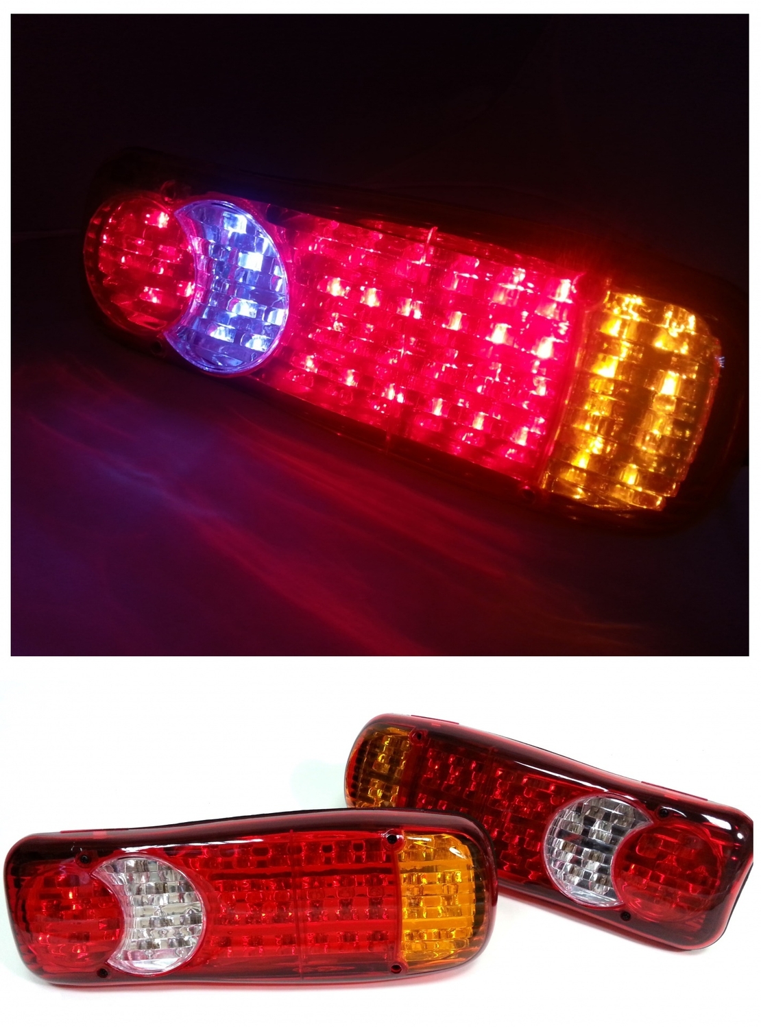 Комплект 2 бр. LED ЛЕД диодни стопове 24V Волта за бус камион ТИР ремарке платформа