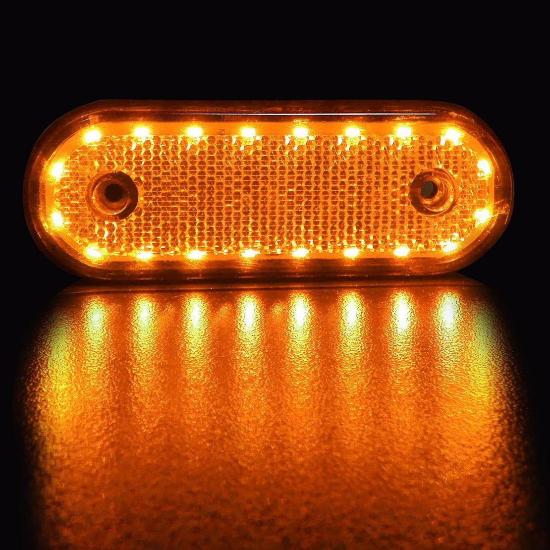 LED Габарит Със Стойка, Червен или Жълт Цвят, Маркер, 20 Диода, 12V - 24V