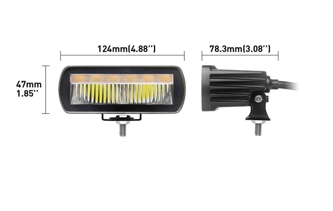 LED комбиниран халоген Flexzon / работна лампа с бял DRL и аварийна блиц светлина с 4 режима, IP65/67K, 12–24V