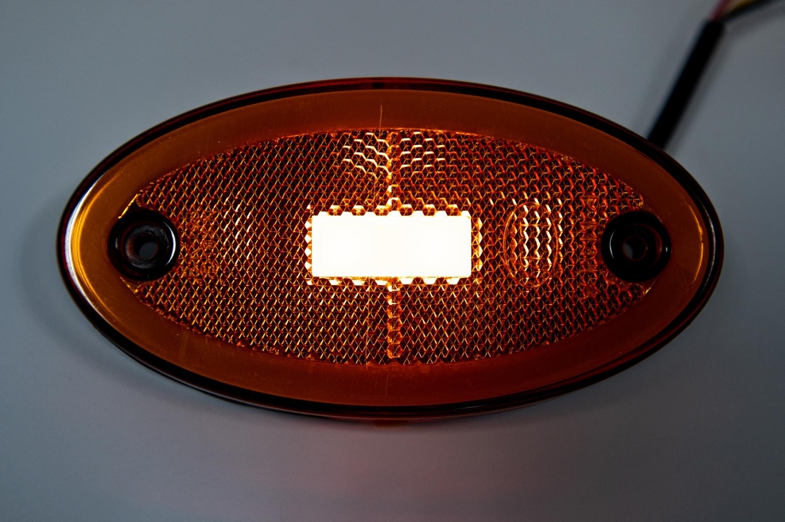 LED Светодиоден Габарит, 116mm x 60mm, Оранжев, Жълт, Неон Ефект, Три Функции,12V-24V