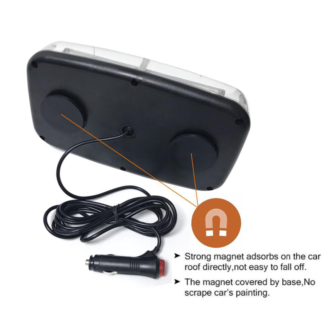 12V 24V Лед Led Диодна Мощна Аварийна Сигнална Лампа Буркан с Магнит 15 режима Бяло Стъкло За Пътна Помощ Платформа Снегорин и др.