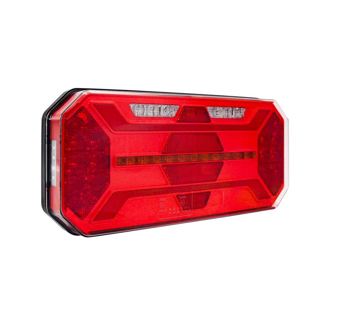 Комплект Ляв + Десен Мултифункционални Диодни LED Лед Стопове с Бягащ Мигач Неон Neon Ефект 12V 24V 305mm X 131mm X 60mm E9 За Бус Камион Тир Ремарке Караванa