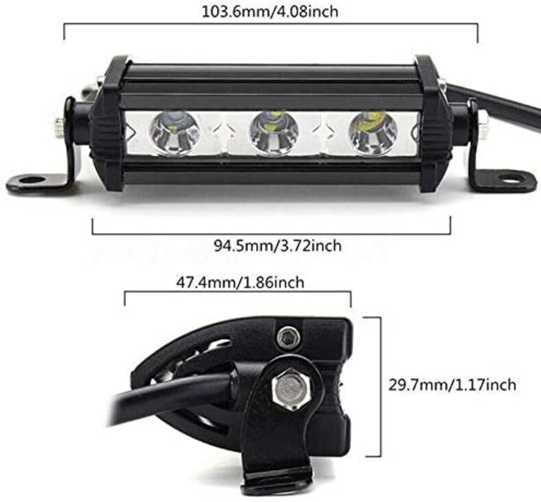11 См Мощен LED бар с насочена Spot светлина 9W 3 LED 12V 24V За Мотор, АТВ, Джип, 4х4, Offroad, Камион