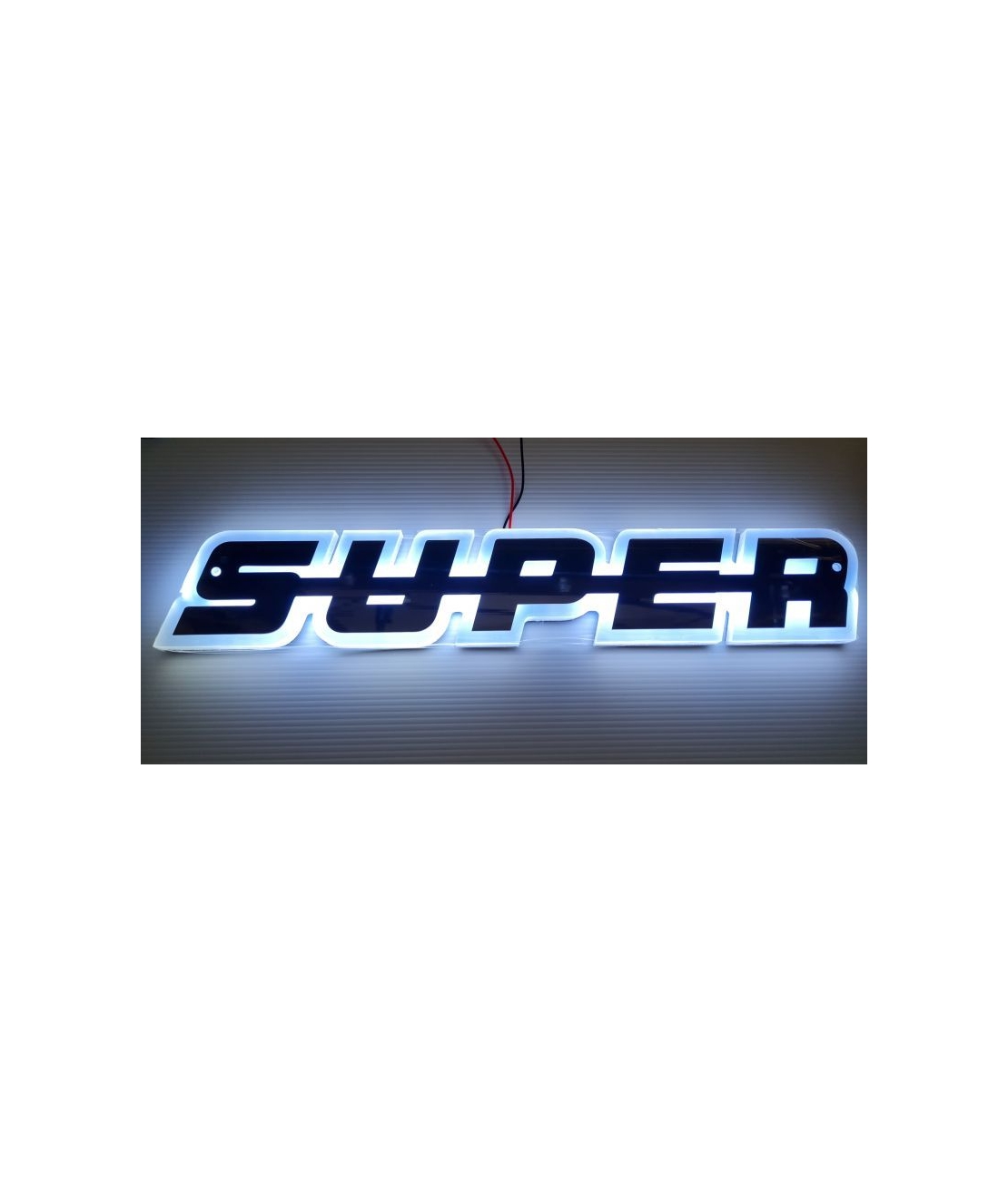 Светодиоден LED ЛЕД Надпис табела SUPER 24V бяла светлина 40 x 7cm