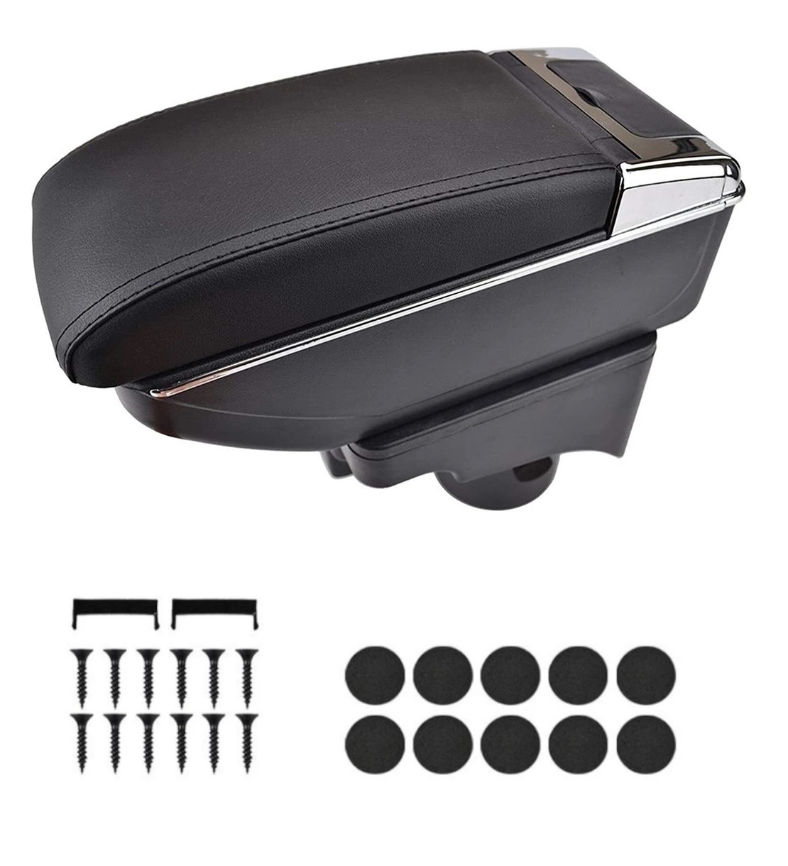 Подлакътник барче за VW Golf V MK5, VI MK6, VW Jetta V MK5 - Еко кожа – Черен