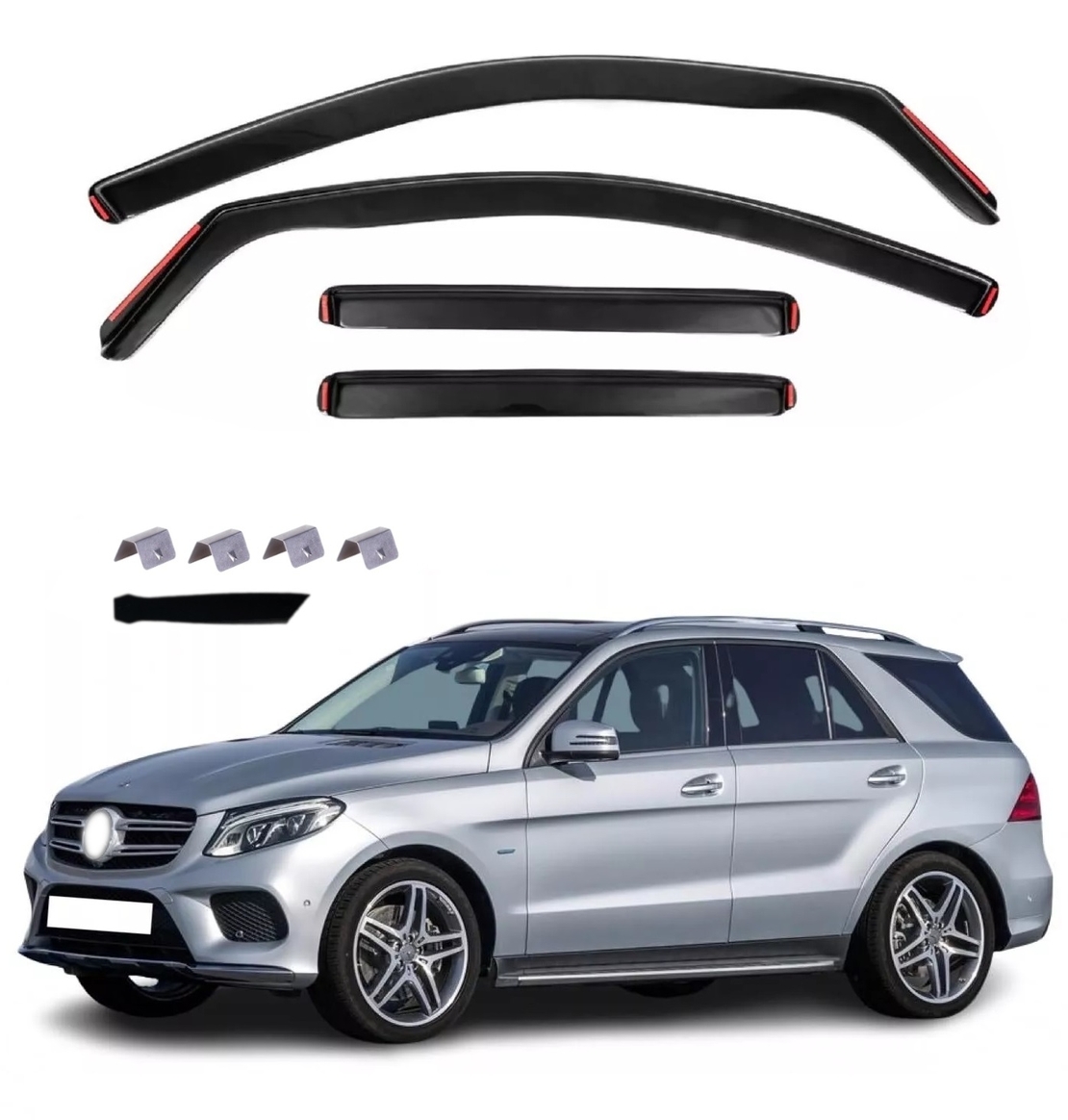 Комплект от 4бр. ветробрани за Mercedes M-Class / GLE (W166) 2011-2018