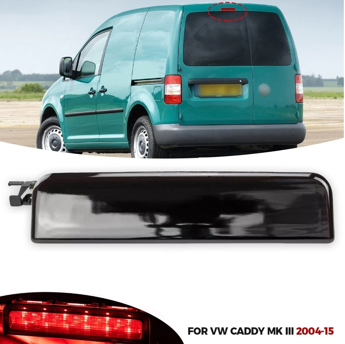 LED Трети стоп за VW CADDY III (Mk3) 2004-2015, Опушен, Червен
