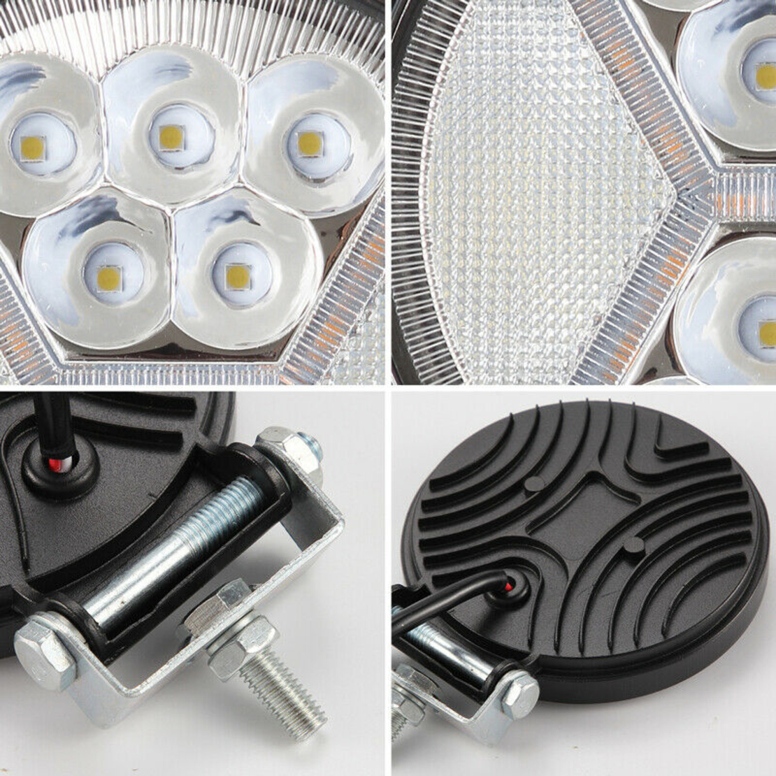 Универсален 126W Лед LED Халоген Фар Работна Лампа 12V - 24V бяла светлина + блиц мигаща бяла светлина за автомобил офроуд бус ван камион