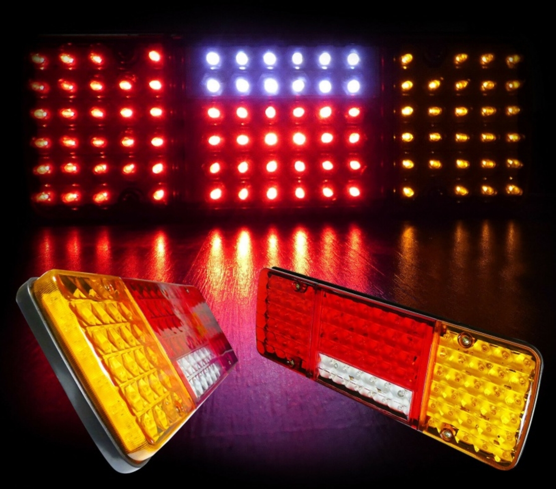 Комплект LED стопове мигач задна светлина 12V за камион бус ТИР, ремарке