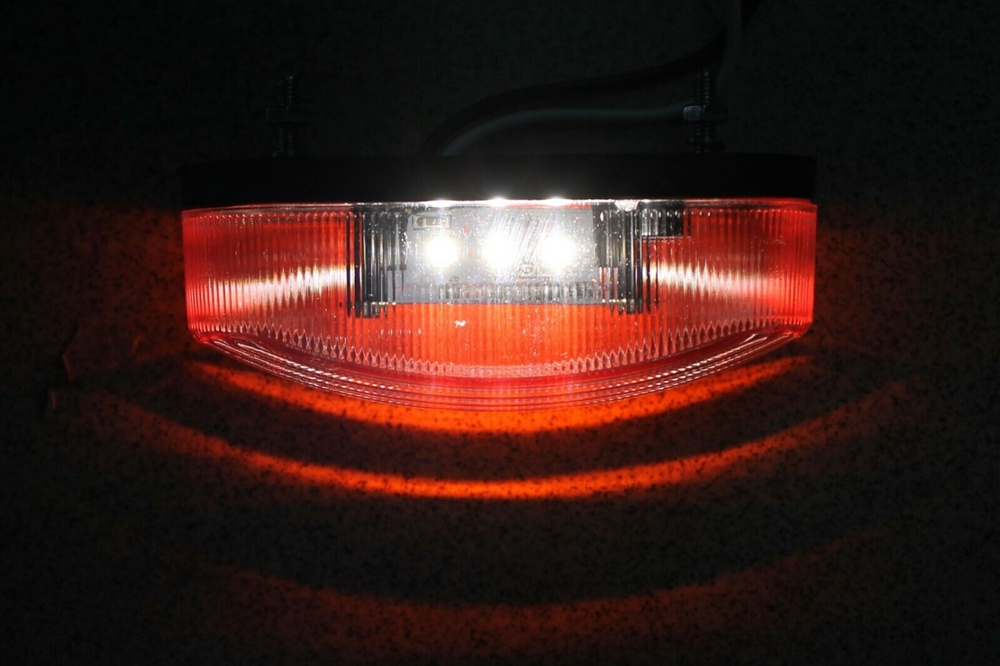 LED Диоднa Светлинa, Вертикален, Висящ Монтаж , Предна, Задна, ЛЕД Лампа, Бяло, Червено, 6 Диода, 12V E-Mark
