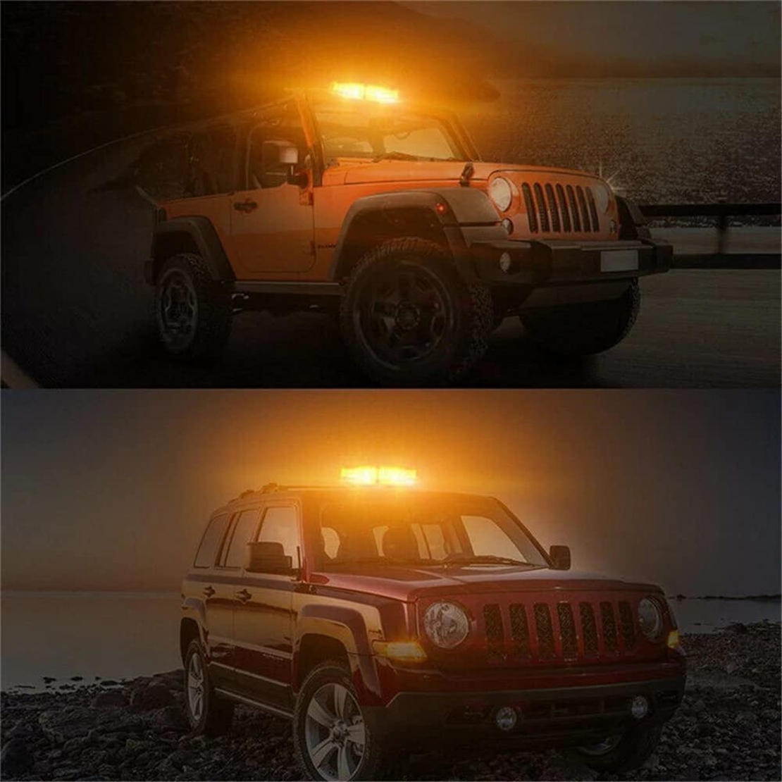 12V 24V Лед Led Диодна Мощна Аварийна Сигнална Лампа Буркан с Магнит 15 режима Бяло Стъкло За Пътна Помощ Платформа Снегорин и др.