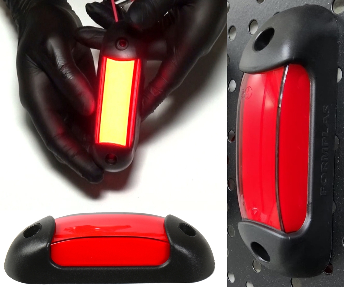 LED габарит, маркер, токос, Червен, Неон ефект, 12V-24V - за ремаркета, платформи, камиони и др.
