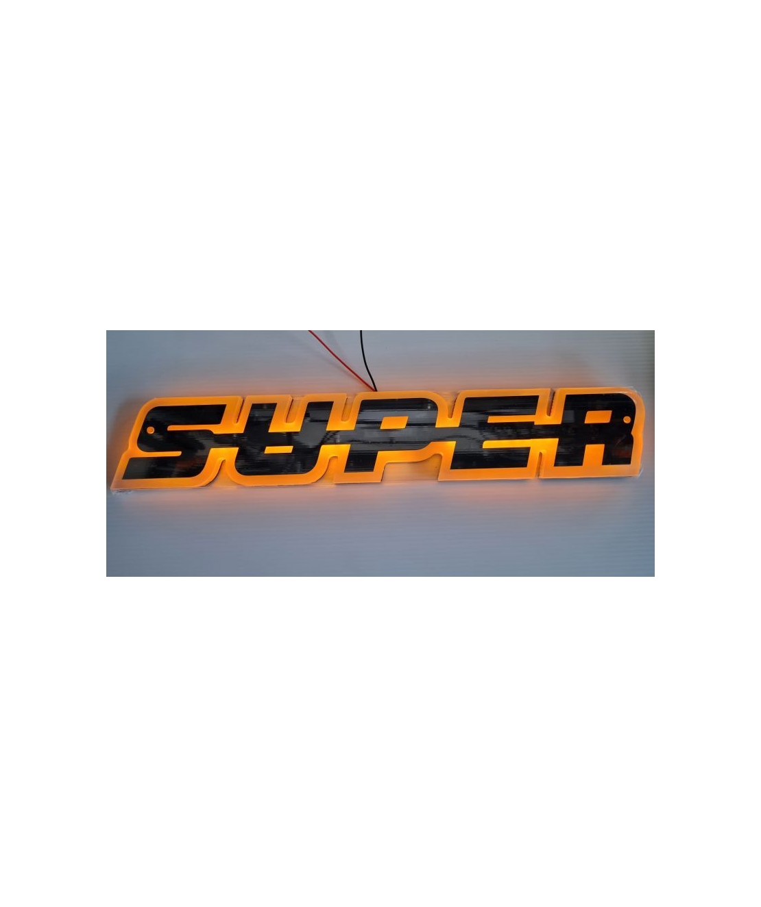 Светодиоден LED ЛЕД Надпис табела SUPER 24V оранжева светлина 40 x 7cm