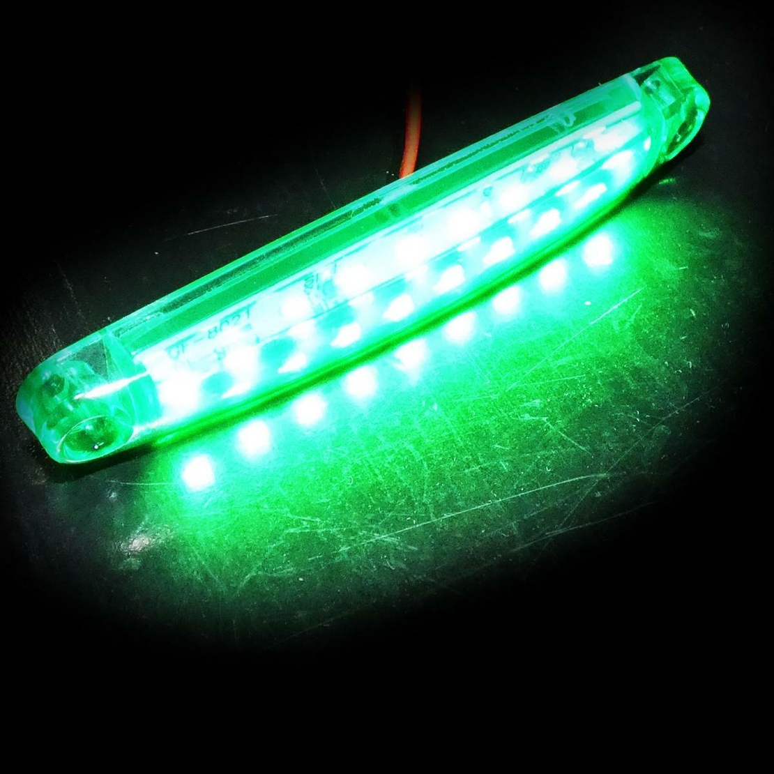 1 брой ЛЕД LED Зелен Диоден Маркер Габарит Токос със 9 светодиода за камион ремарке бус ван каравана платформа 12V