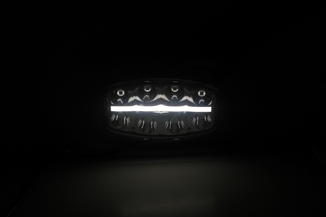 Нов мощен 64W LED Лед Фар Халоген с Три Функции Неон Neon ефект 12-24V Бяла светлина 6500LM