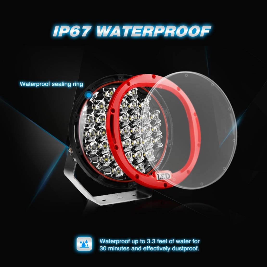 96W LED ЛЕД ДИОДЕН СУПЕР МОЩЕН ВОДОУСТОЙЧИВ ХАЛОГЕН ФАР ПРОЖЕКТОР ЛАМПА 9 225 MM 12-24V
