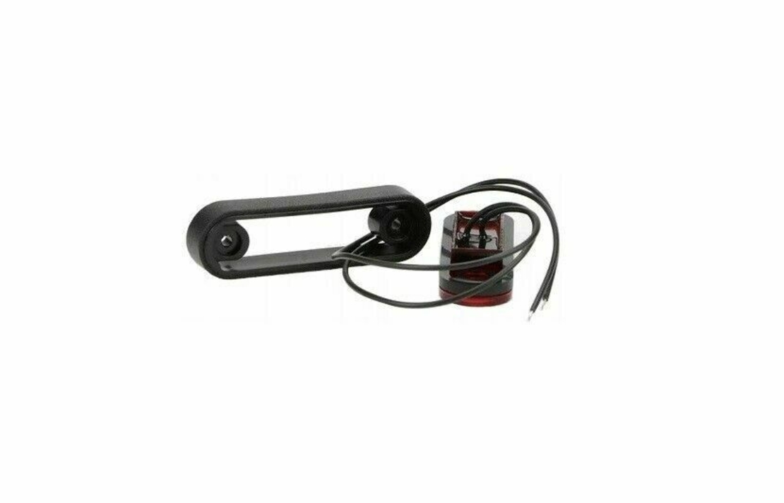LED Светодиоден Габарит, Маркер, Токос, Червен, Овален, Е-Mark, 3 LED, 12V-24V, 8 см