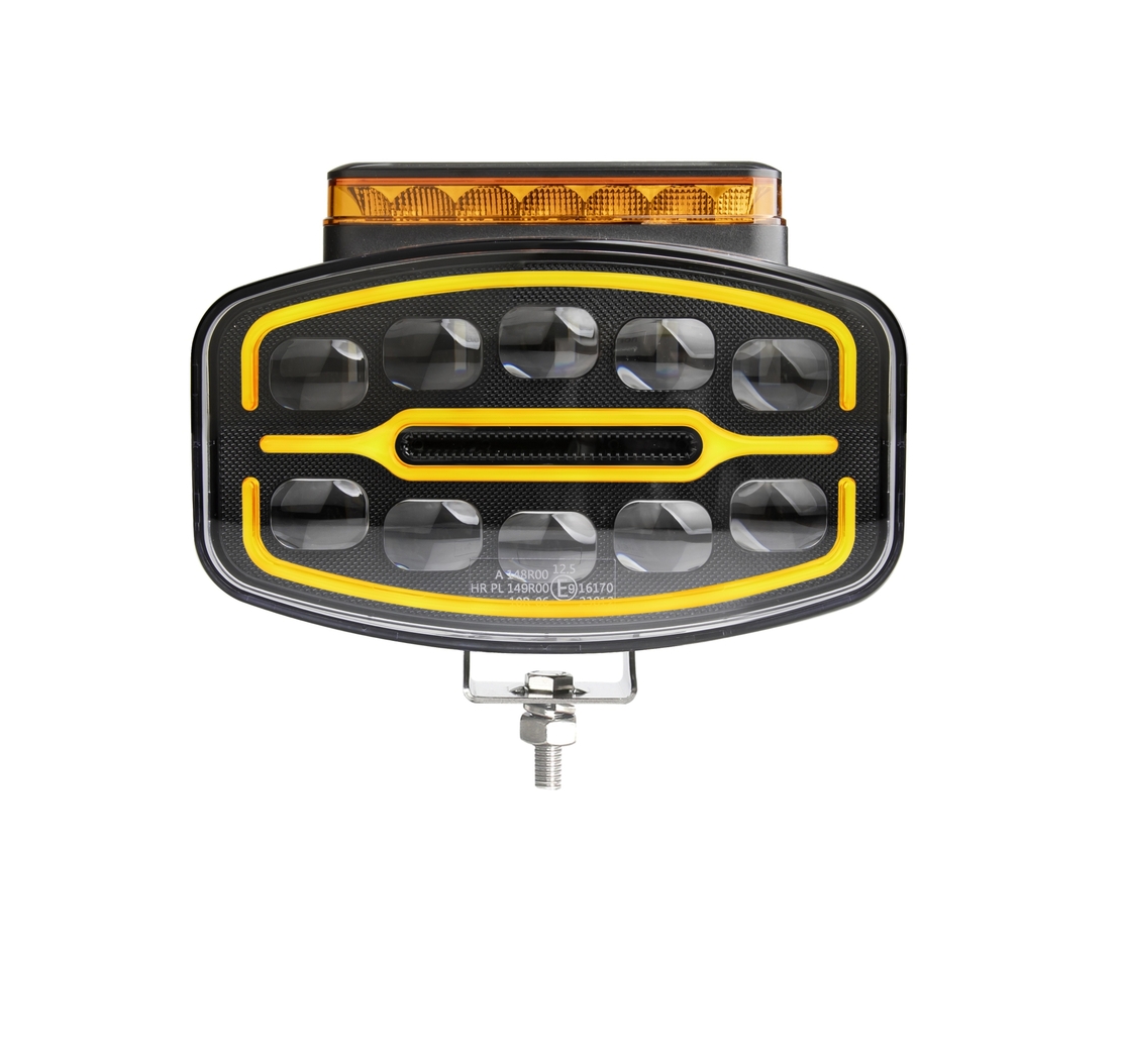 LED Халоген Фар 3 Функции DRL бяла/оранжева светлина с 360° аварийна лампа с 4 функции на премигане 12-24V за джип камион агротехника и др.