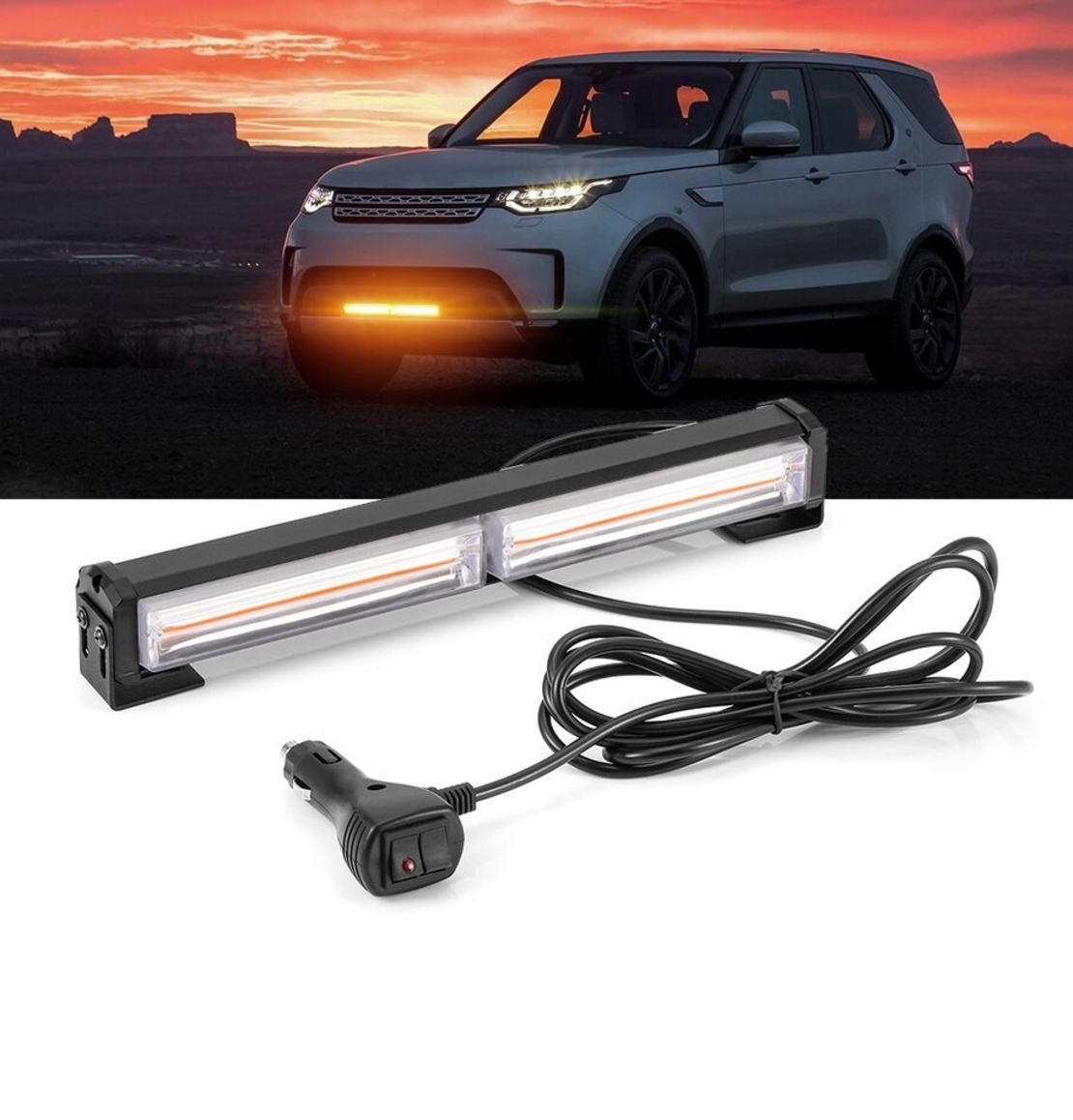 30 Cm Сигнална Аварийна Блиц Маяк Led Бар Лампа Пътна Помощ Платформа 12V-24V 36W