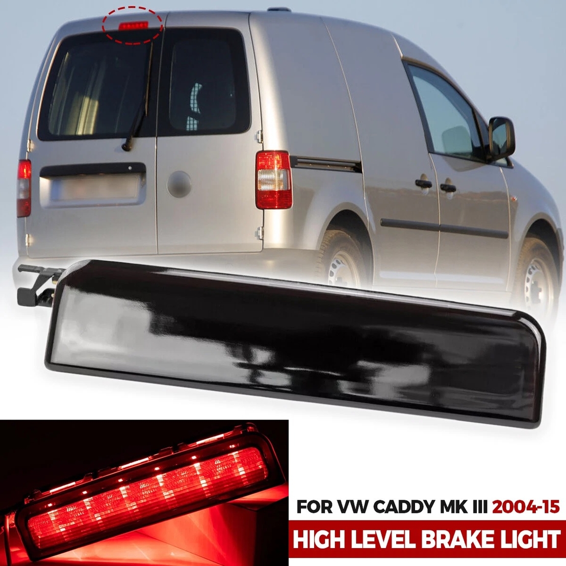 LED Трети стоп за VW CADDY III (Mk3) 2004-2015, Опушен, Червен