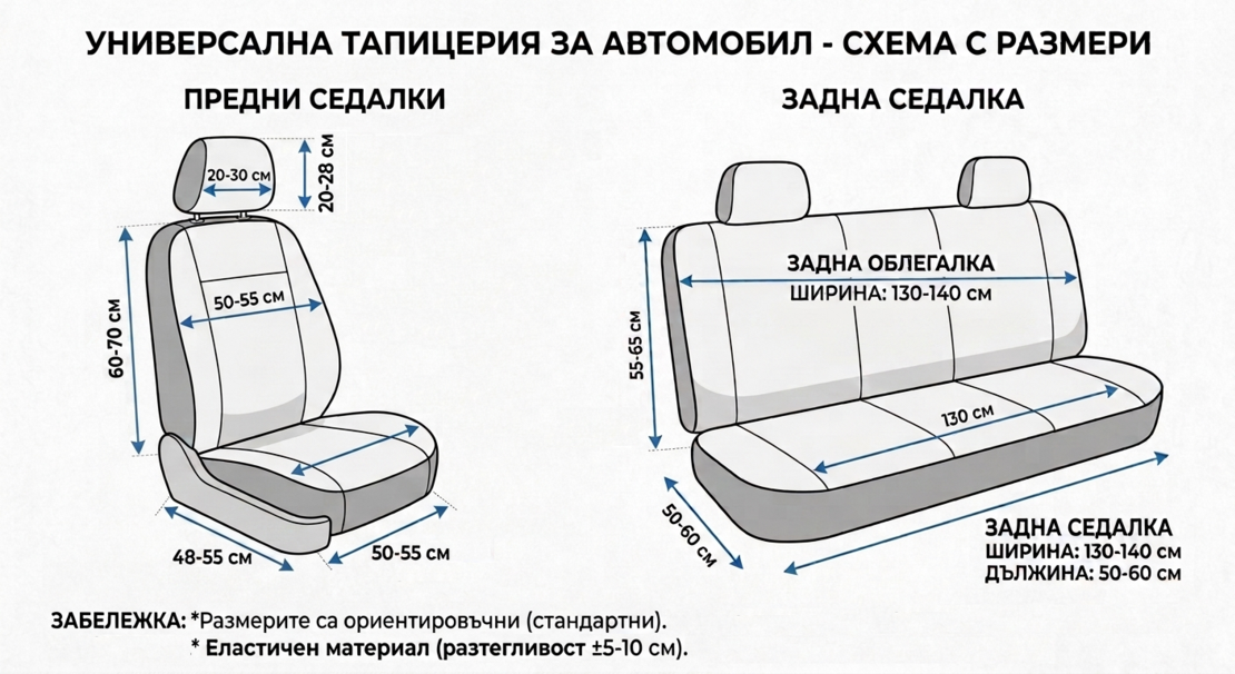 Универсална текстилна тапицерия за предни и задни седалки за автомобил, черно-червена, 9 части