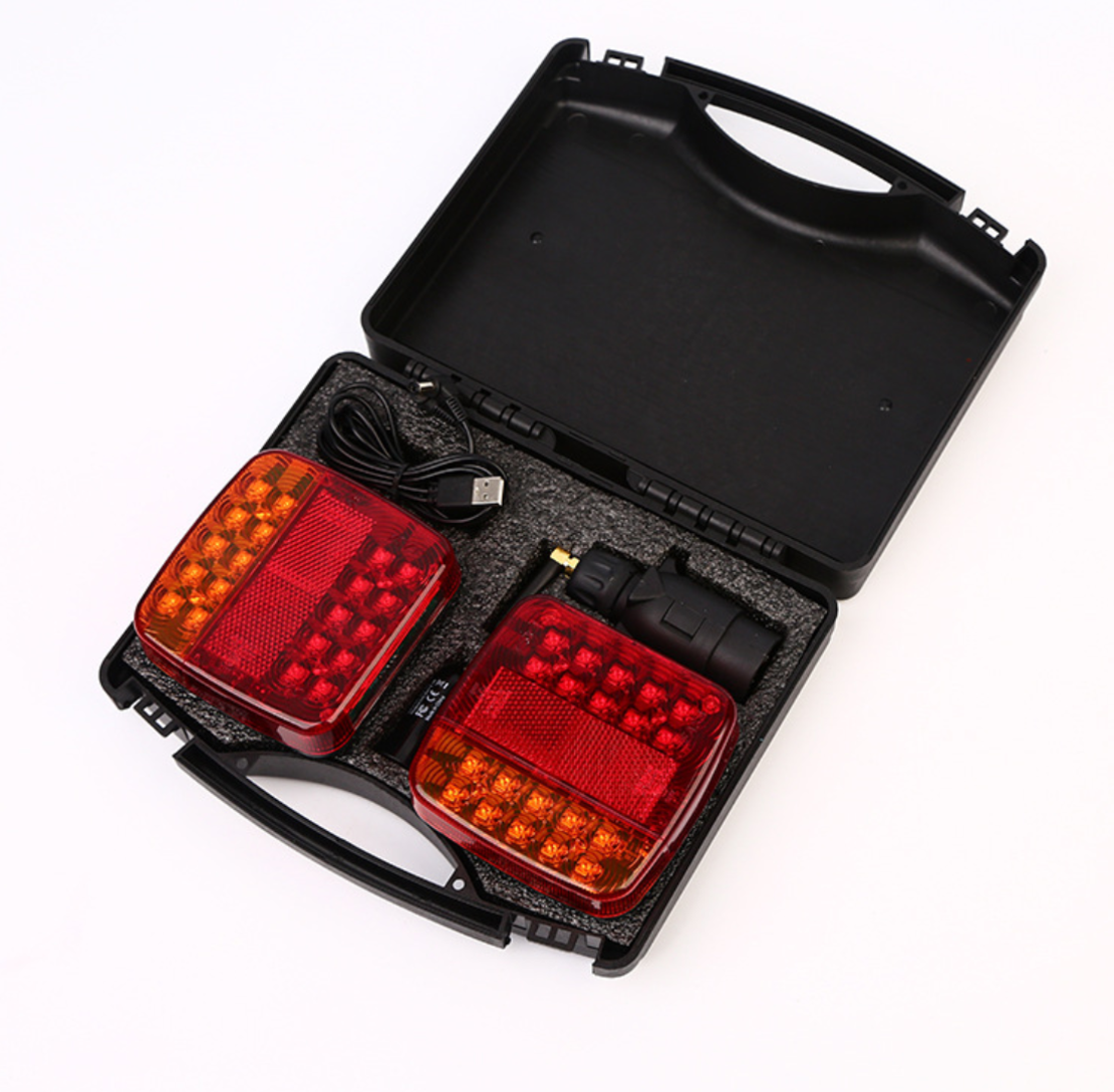 Безжични Wireless Лед Led Стопове с Магнит 12V 24V за Ремарке Каравана Платформа 5 Функции