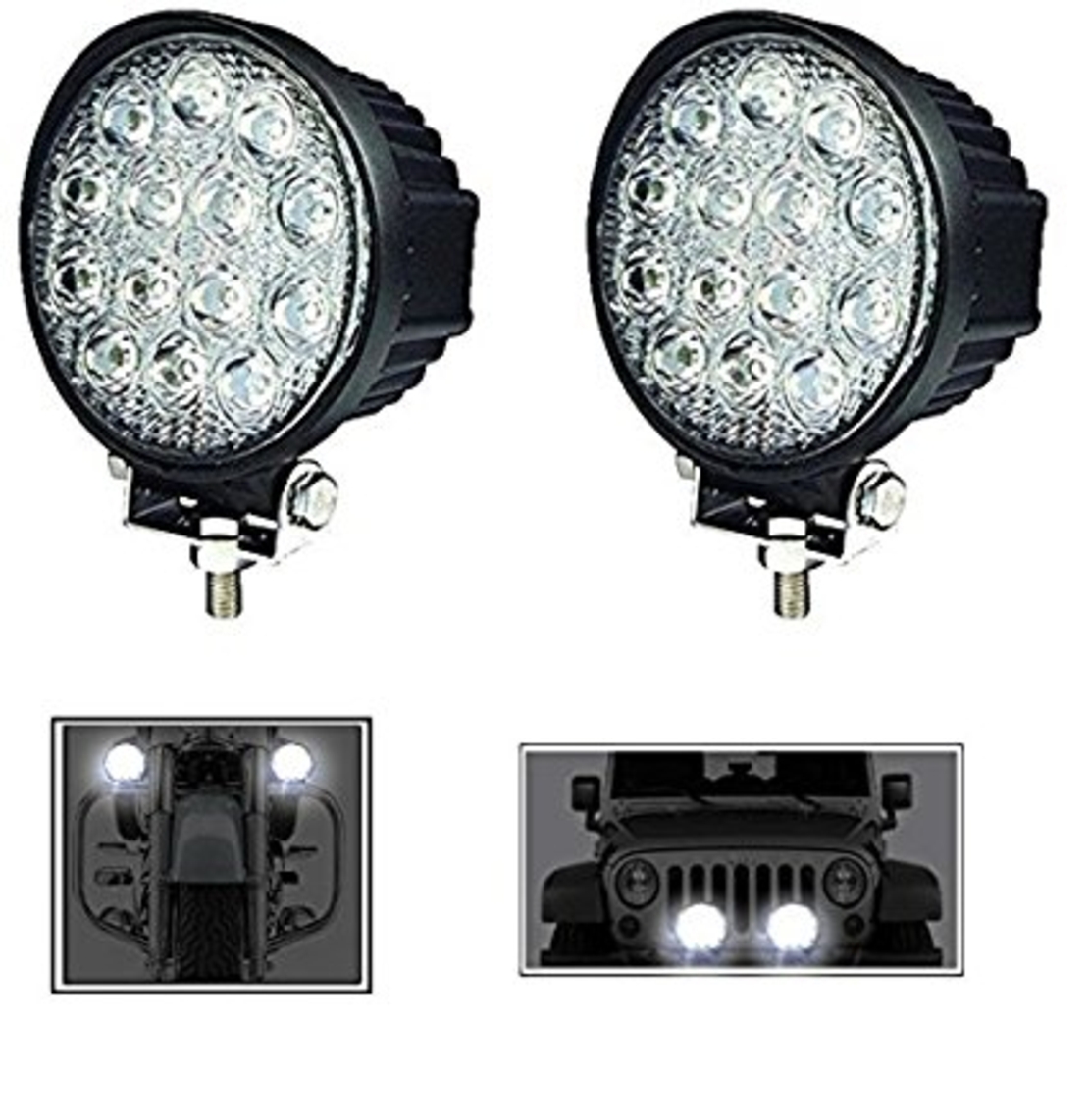 Универсален 42W Лед LED Халоген Фар Работна Лампа 12V - 24V за автомобил офроуд бус ван камион