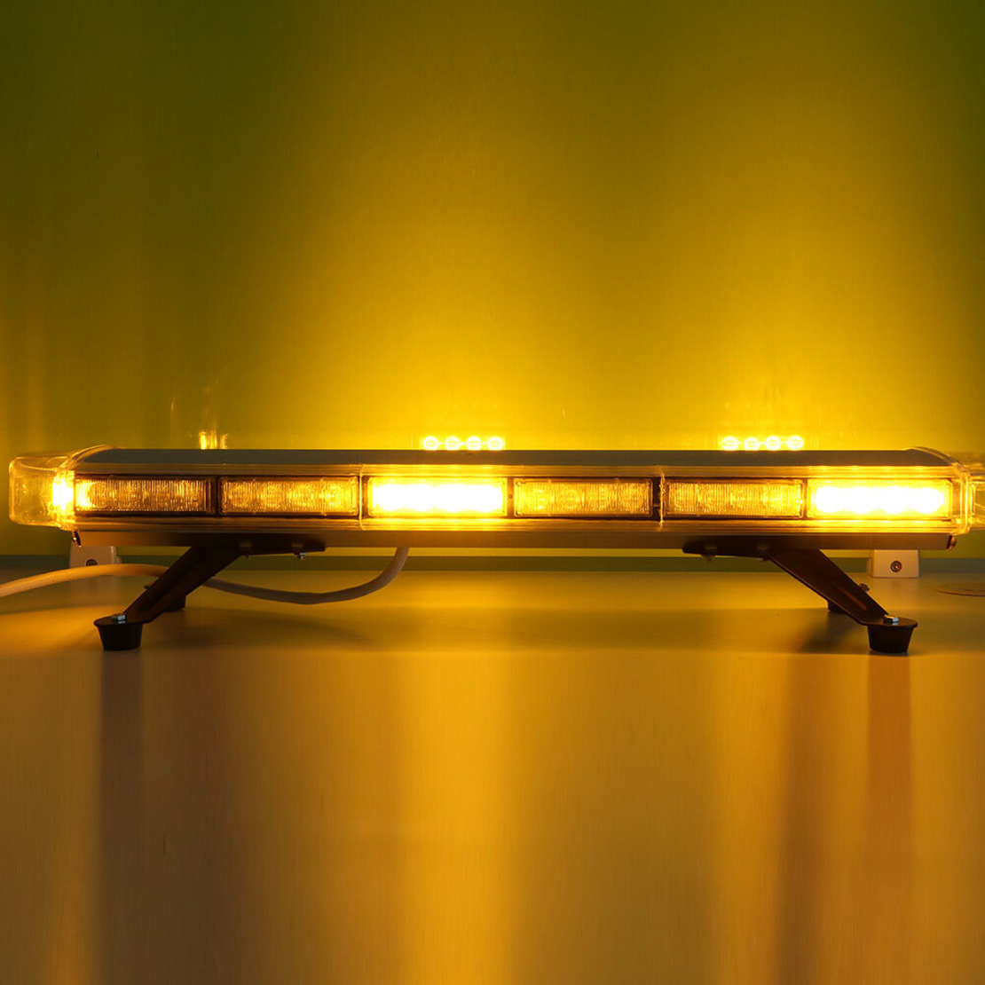 76.2 см 56 LED ЛЕД мощна аварийна диодна сигнална лампа блиц 12-24V 15 режима на работа жълта оранжева светлина E-Mark Е9 за пътна помощ платформа снегорин багер и др.