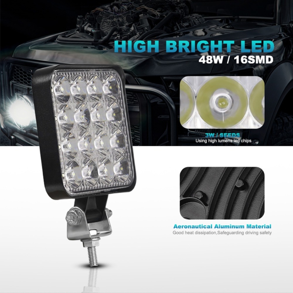 48W Мини ЛЕД LED Диоден Фар Прожектор Дневни Светлини Диодна Лампа 12V 24V