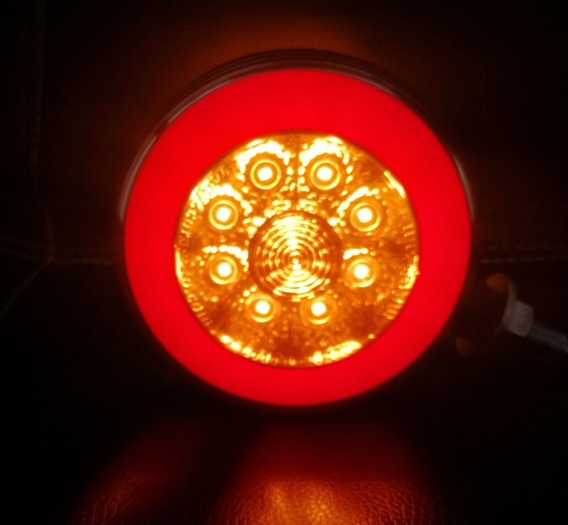 Комплект от 2 броя ЛЕД LED габарит за огледало ОБЕЦИ за камион 12-24V Scania Сканиа Volvo Волво MAN МАН DAF ДАФ Mercedes Мерцедес с ефект Неон Neon в оранжево-червено