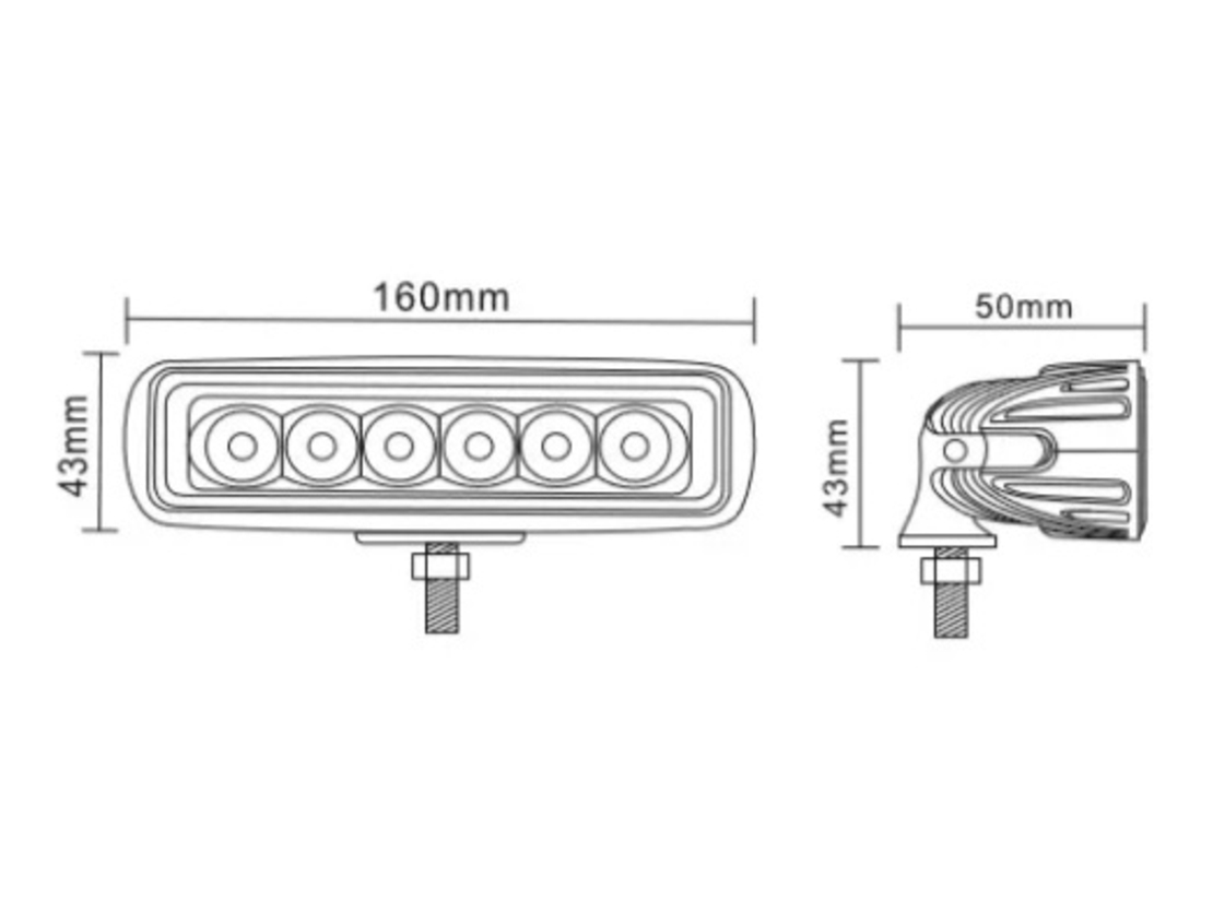 Универсален 54W Лед LED Халоген Фар Работна Лампа 12V - 24V с мигач бяло - оранжева светлина за автомобил офроуд бус ван камион