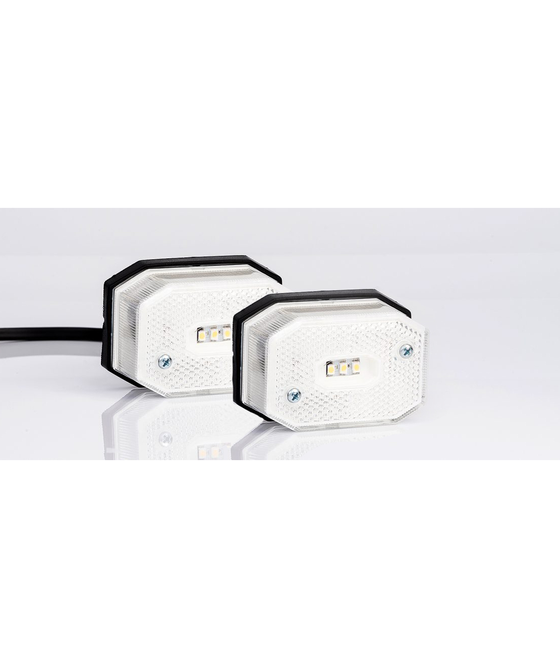 2 Броя LED Лед Габарит с Рефлектор, Бяла Светлина, Маркер, Токос, 12V - 24V, E-Mark E9, За Каравана, Кемпер и др.