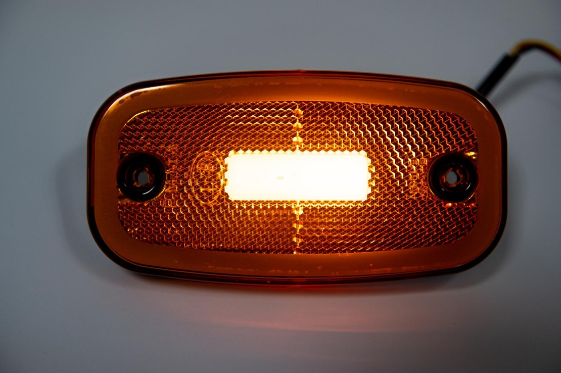 LED Светодиоден Габарит, 122mm x 63mm, Оранжев, Жълт, Неон Ефект, Три Функции,12V-24V