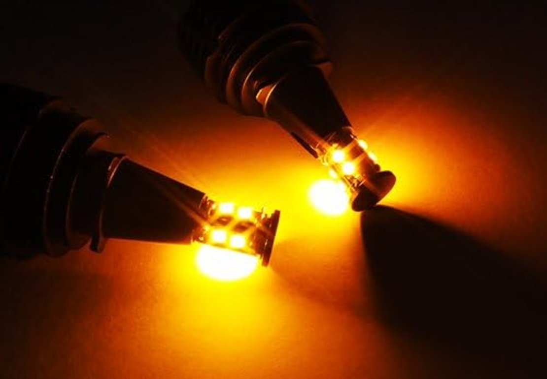 Комплект H8 40W LED Angel Eyes крушки за BMW – CANBUS, жълта / оранжева светлина