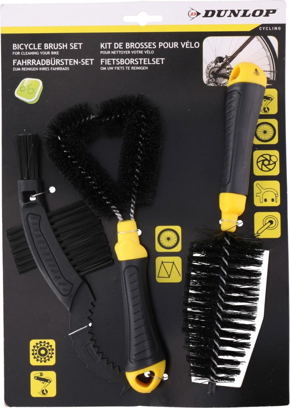 Комплект от 3бр. четки за почистване за велосипед колело Dunlop