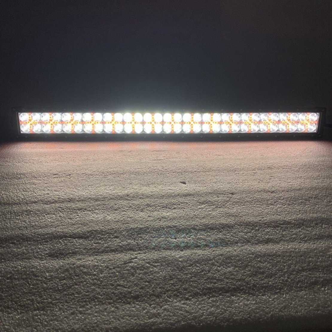80 См Led Bar Лед Диоден Бар Прожектор Бяла и Оранжева, Жълта Светлина, Блиц, Флаш, CROSS DRL 180W 12V 24V