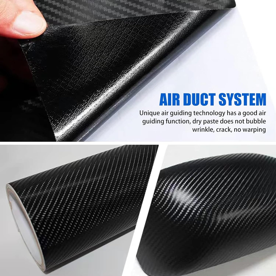 9D Декоративно автомобилно WRAP фолио 1.52 X 18M черен карбон BLACK CARBON