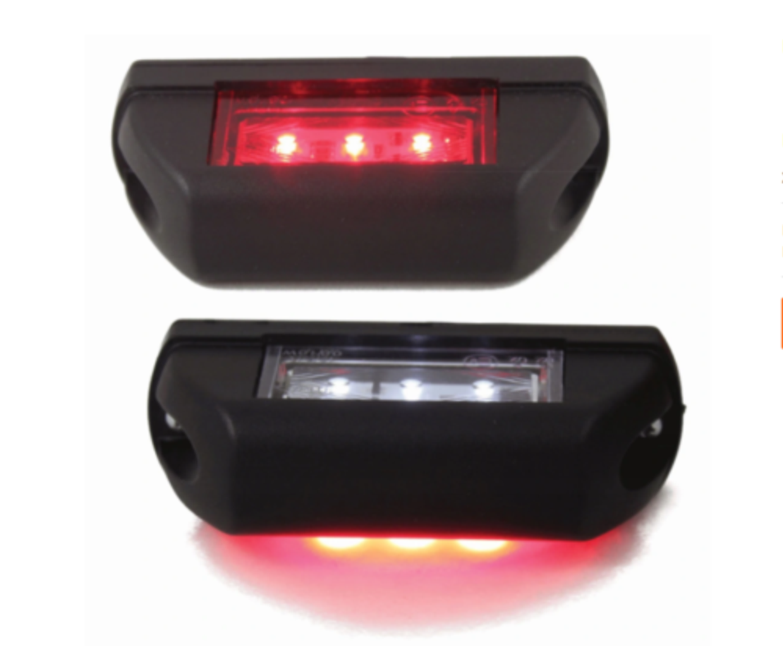 LED Лед Габарит, 6 SMD Диода, 12V - 24V, За Вертикален Монтаж, Червена и Бяла Светлина, Е-Mark Е9