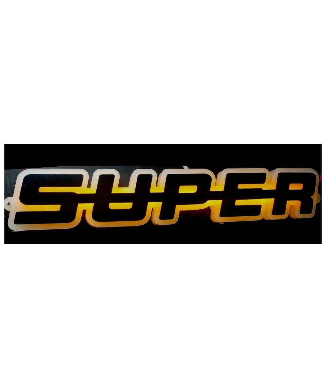 Светодиоден LED ЛЕД Надпис табела SUPER 24V оранжева светлина 40 x 7cm