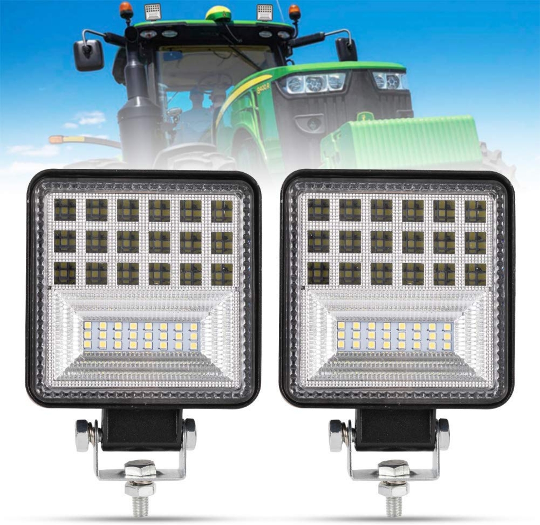 Универсален 126W Лед LED Халоген Фар Работна Лампа 12V - 24V бяла светлина за автомобил офроуд бус ван камион