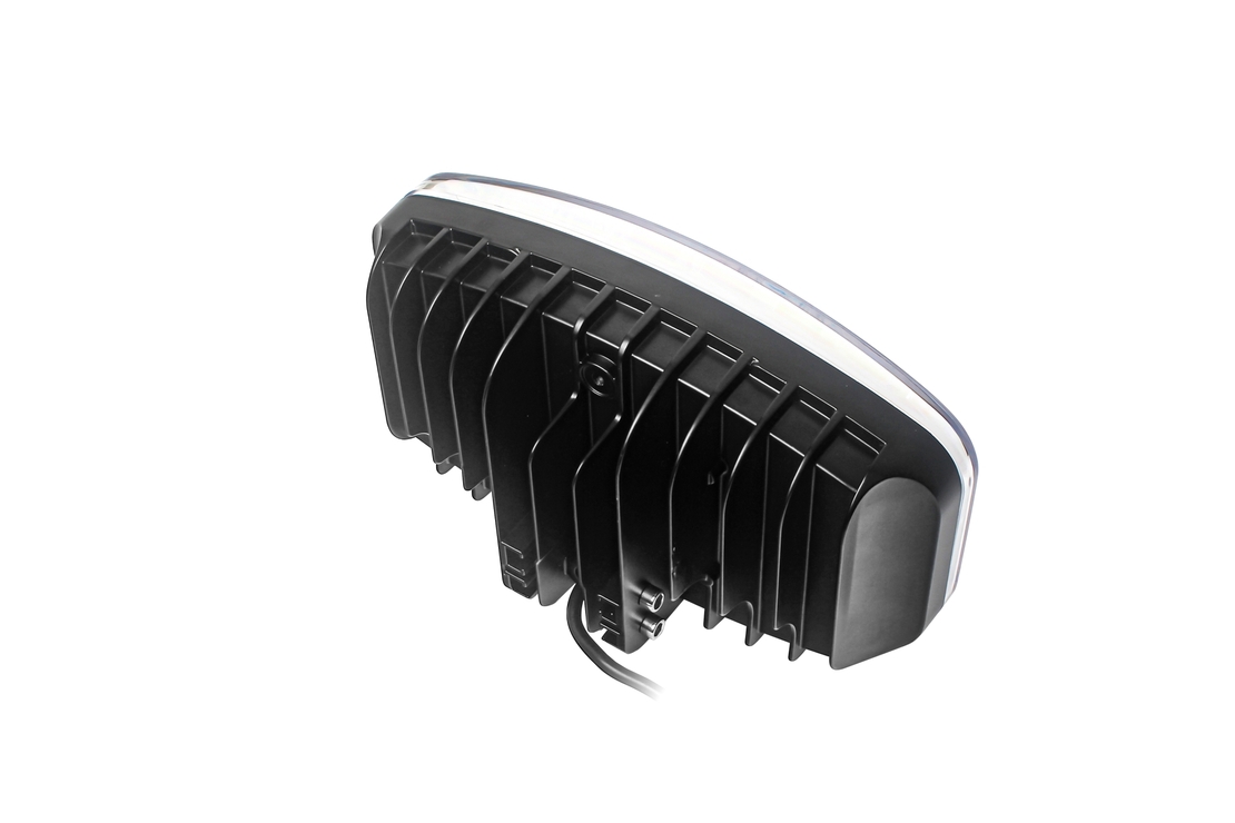 80W LED Лед Фар Халоген с DRL дневни светлини габарит бяло - оранжево неон ефект 24,5см x 13,9см, 4100lm, 12V - 24V, E-Mark Подходящ За DAF MAN Scania Volvo и др.