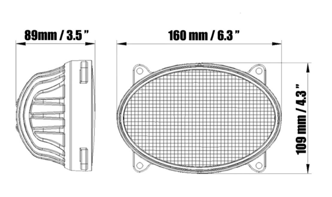 65W LED фар - разпръскваща светлина - подходящ за трактор, комбайн, джип, ATV, камион - светлини за мъгла - 13.5см елипса - 13 ЛЕД диода