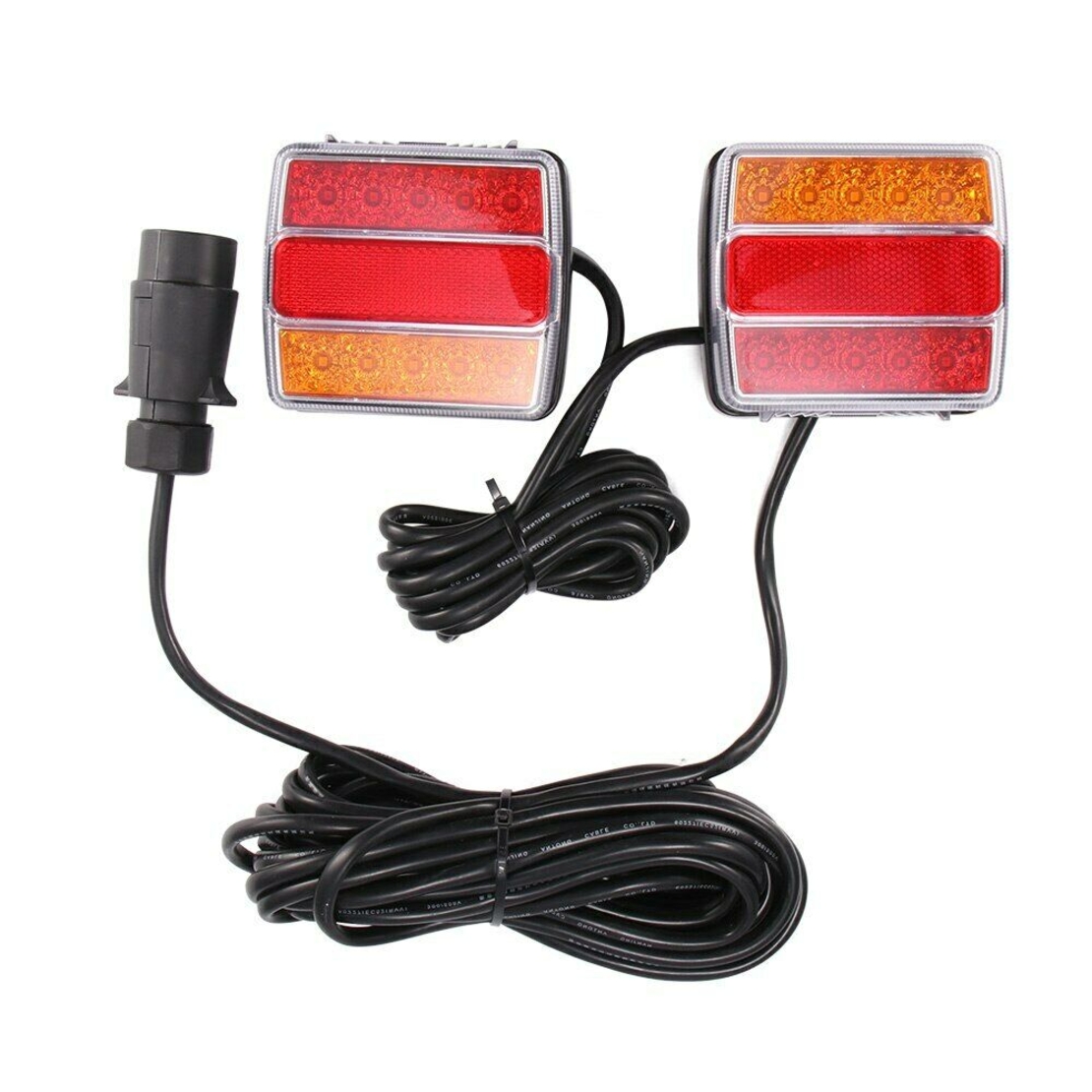 Комплект LED Лед Диодни Стопове 12V с Магнит и Окабеляване, 5 Функции, за Ремаркета, Колесари, Платформи, МПС