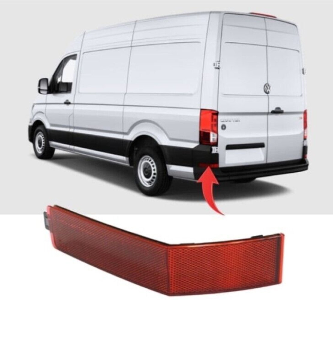 Ляв рефлектор светоотразител за задна броня на VW Crafter SY 2017+