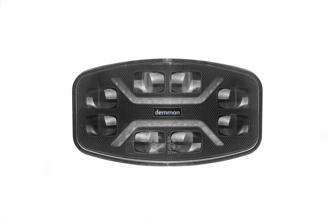 LED ЛЕД мощен диоден фар халоген лампа 12V - 24V 48W бяло-жълто за АТВ джип камион трактор земеделски и селскостопански машини и др. 245 x 139.4 x 90 mm E-mark E9