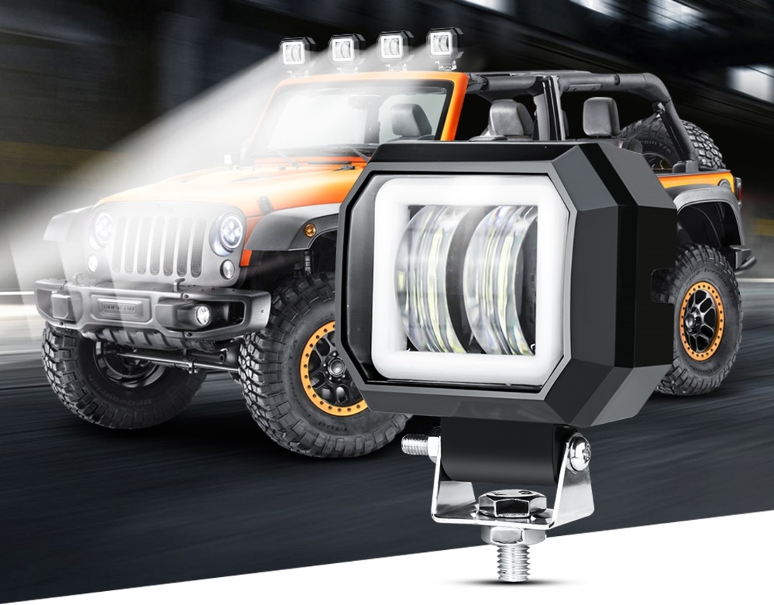 7D LED Халоген 7.6см Диодна Работна Лампа Диоден Фар Прожектор Задна Светлина 20W 1000lm 12V/24V